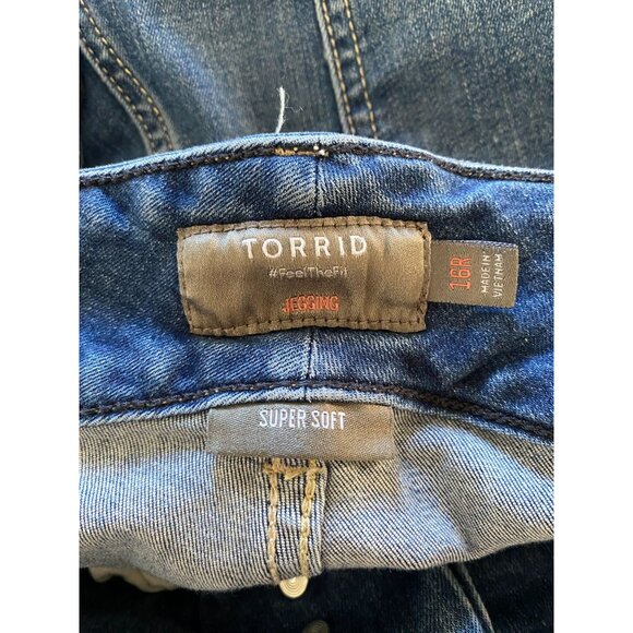 Torrid Womens Super Soft Light Wash Denim Jeggings 16R Skinny Stretch Casual - Picture 4 of 8